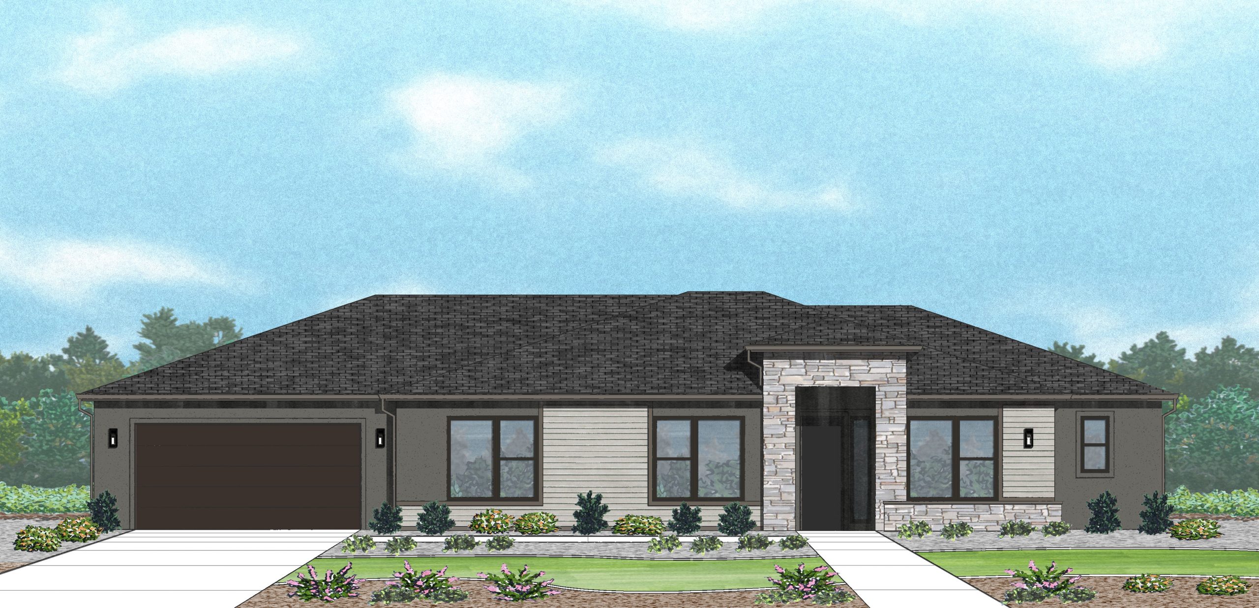 Carolina Modern Prairie - Single Story House Plans in Cedar City UT